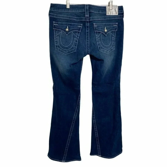 True Religion Jeans Women's 32‎ Bootcut Dark Wash Denim Embellished Pockets Y2K - Picture 3 of 7